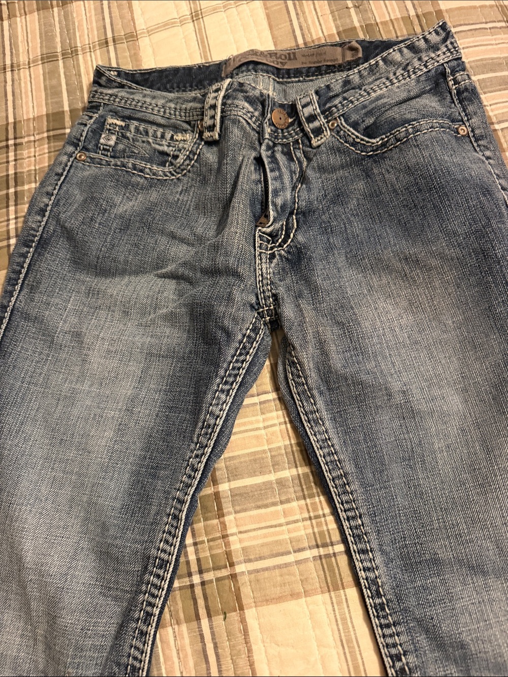 Rock&Roll Light Blue Washed Slim Straight Jeans 30x34